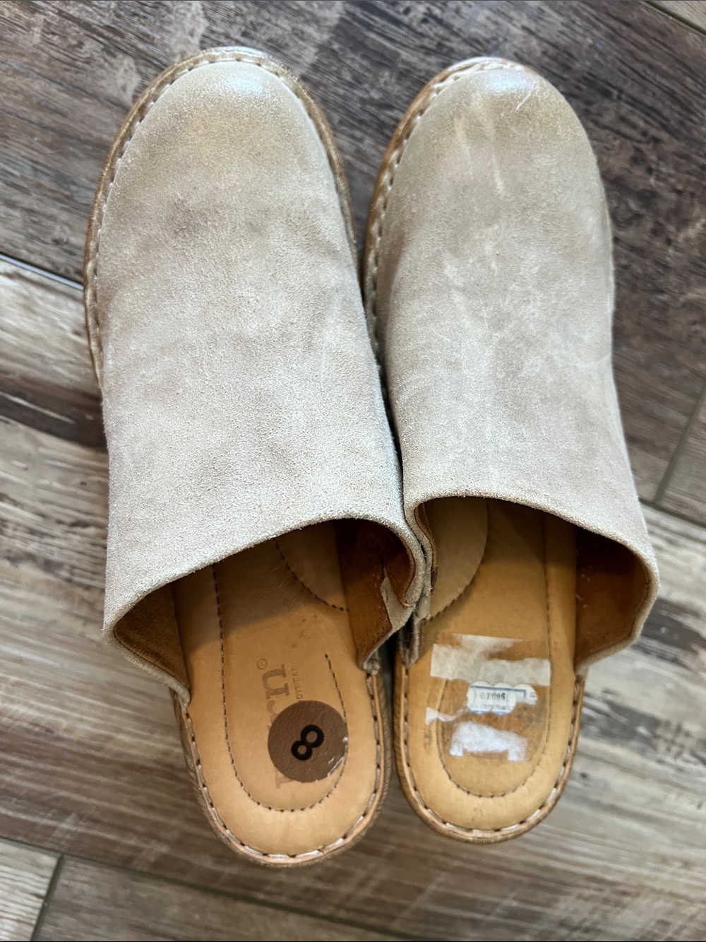 Born Light Taupe Suede Slip-On Mules